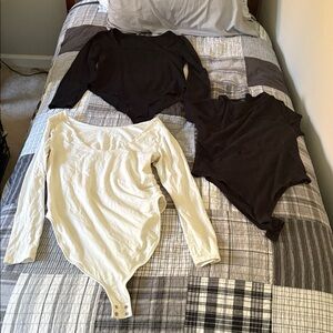 Chic Black and White Bodysuit Trio